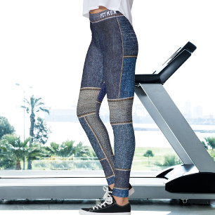 Leggings Maman de chat amoureuse des animaux Fausse dénim p