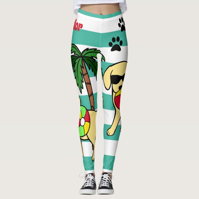 Leggings Maman jaune fraîche de Labrador de lunettes de (Devant)