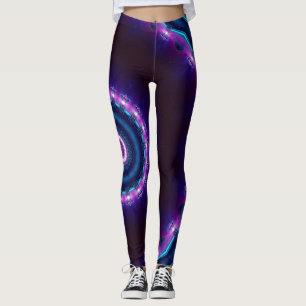 Leggings Mandala au néon de Blacklight d'éloge cosmique d