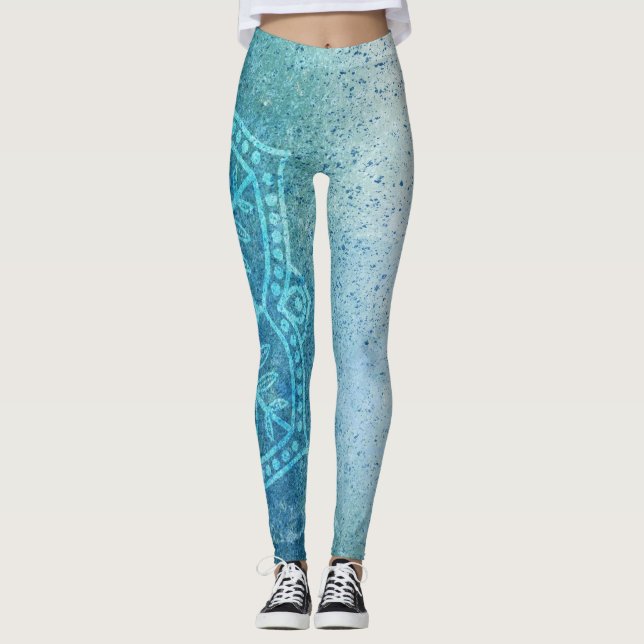 Leggings Mandala bleu (Devant)