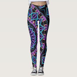 Leggings Mandala de Blacklight d'éloge de techno de NYC