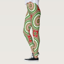 Mandala de Noël en rouge, vert et or chaud