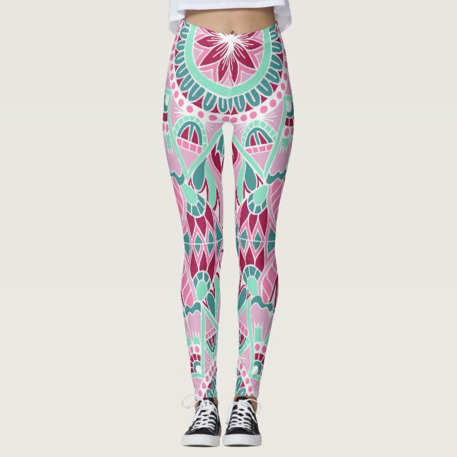 Leggings Mandala de saison d'été (Devant)