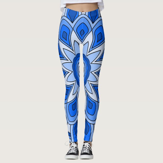 Leggings Mandala en bleu (Devant)