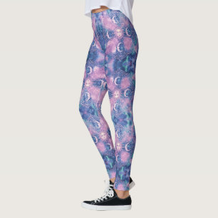 Leggings Mandala Galaxie Nébuleuse Soleil & Lune Céleste