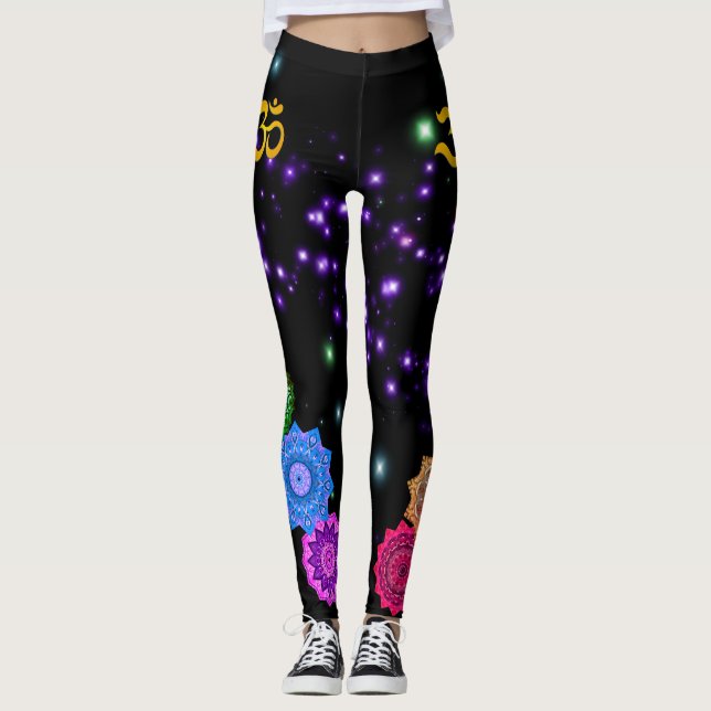Leggings Mandala Magic OM Colorée Galaxy (Devant)