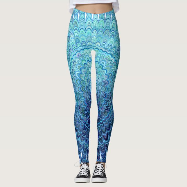 Leggings Mandala ovale congelé (Devant)