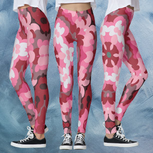 Leggings Mandala rose rouge et blanc