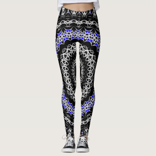 Leggings Mandala Tribal Celtique (Bleu)