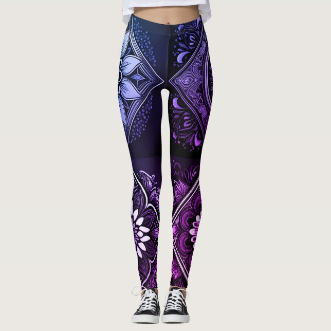 Leggings Mandala violet vibrant (Devant)