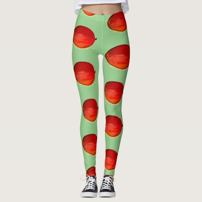Leggings Mango fruit aquarelle verte Alimentation Motif tro (Devant)