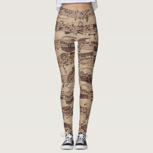 Leggings Manuscrit Bach Musique Feuille Antique