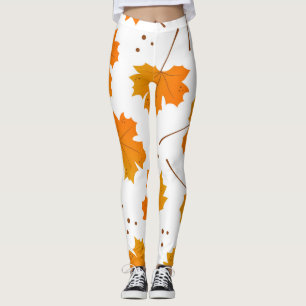 Leggings Maple Mirth : Feuilles d'automne de dessin