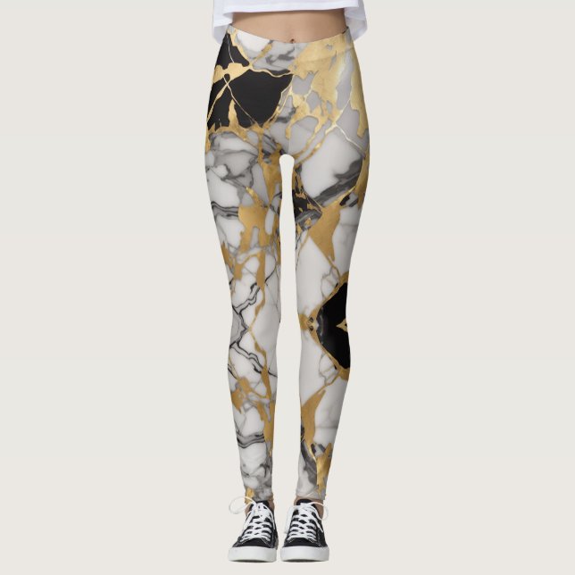 Leggings "Marble Majesty - Opulent Femmes (Devant)