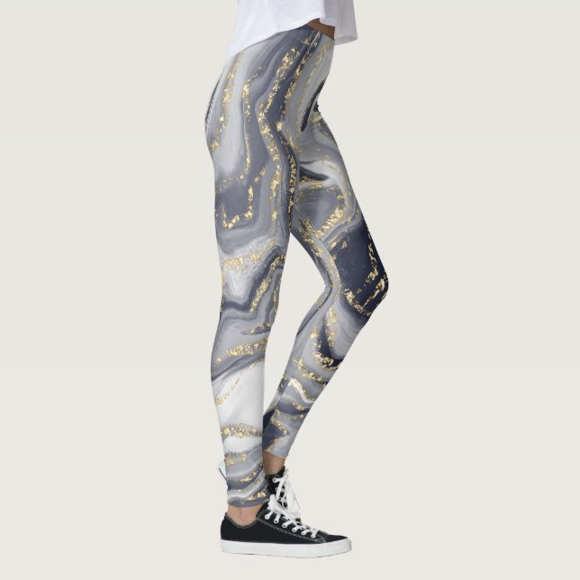 Leggings Marbled Gray, White and Gold (Droite)