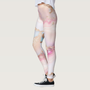 Leggings Marbre Agate Populaire Blue Rose Gold Collection