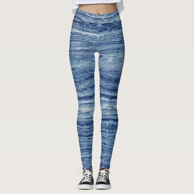 Leggings Marbre bleu (Devant)