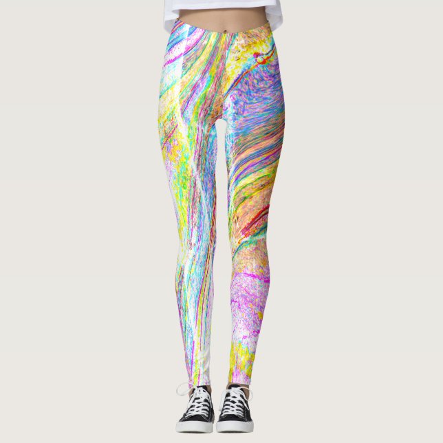 Leggings Marbre d'arc-en-ciel (Devant)