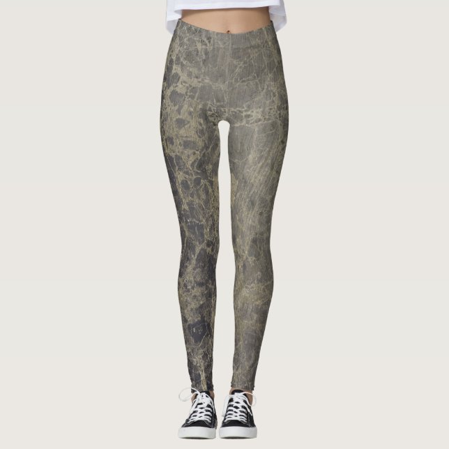 Leggings Marbre de verre Granite Shimmer Style design éléga (Devant)
