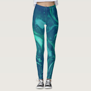 Leggings Marbre d'émeraude vert naturel