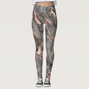 Leggings Marbre rose gris or design moderne