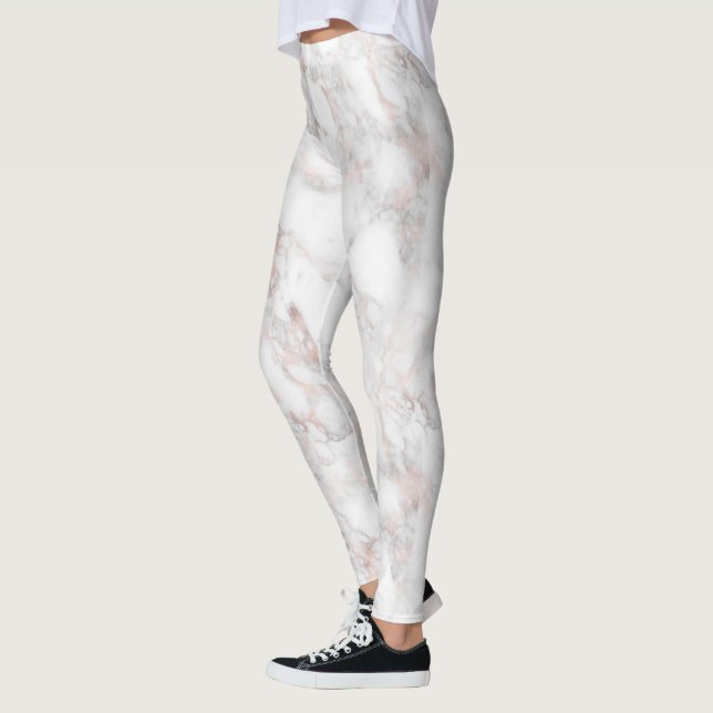 Leggings Marbre Rose-or de luxe Faux (Gauche)
