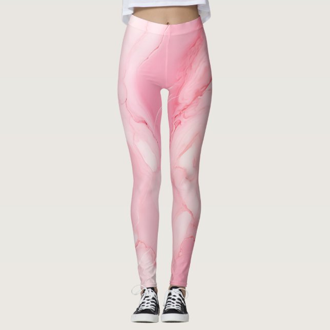 Leggings Marbré rose pâle (Devant)