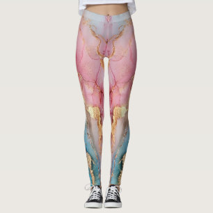 Leggings Marbre rose Parties scintillant brillant