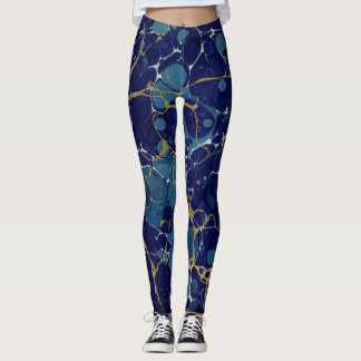 Leggings marbrés en pierre bleue