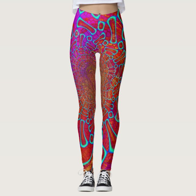 Leggings Marche' Sur Sun Shine Psychedelic 3D (Devant)