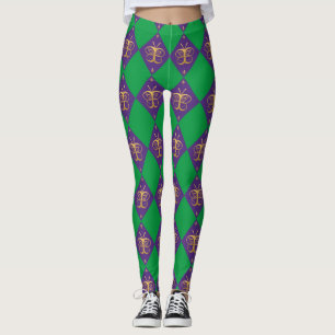 Leggings Mardi Gras Arlequin Motif