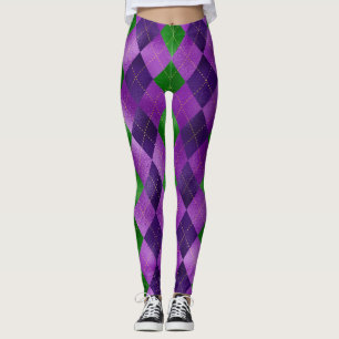 Leggings Mardi Gras Leggings, Mardi Gras Motif Jacquard