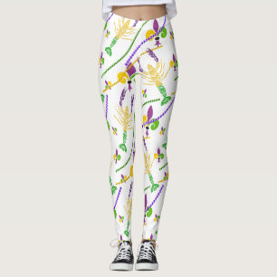 Leggings Mardi Gras Perles Fleur De Lis & Crawfish