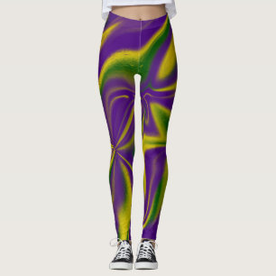 Leggings Mardi Gras Swirls