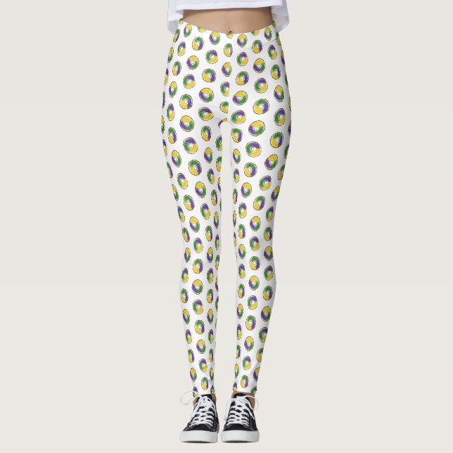 Leggings Mardi Gras - Tous les hérissons de King Cakes (Devant)