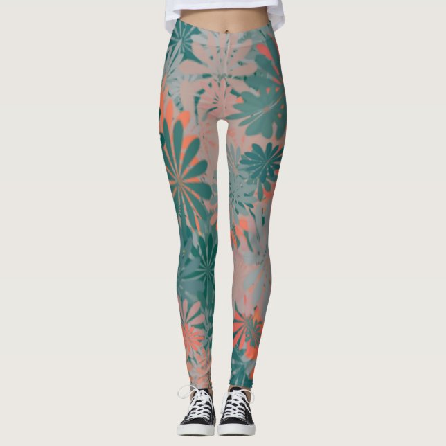 Leggings Marguerites colorées (Devant)