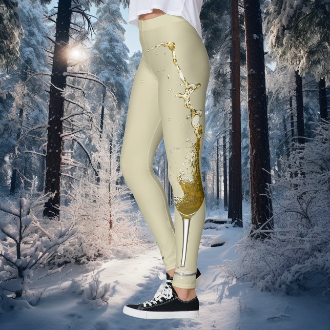 Leggings Mariage de la fête de Vin Blanc Splashed (Créateur téléchargé)