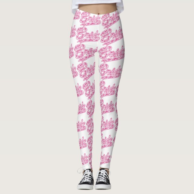 Leggings Mariée à Fleur Rose (Devant)