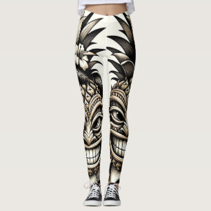 Leggings Mariée et fille Aloha Pineapple Tiki Mariage princ