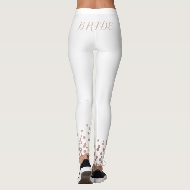 Leggings Mariée Rose Gold Paillettes Blanches (Dos)