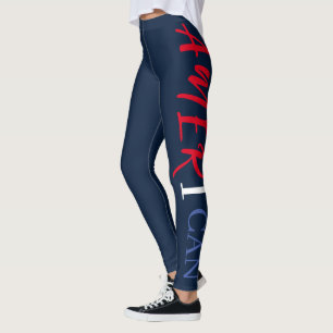 Leggings Marine Rouge Blanc Bleu Noir Femme Afrique Amériqu
