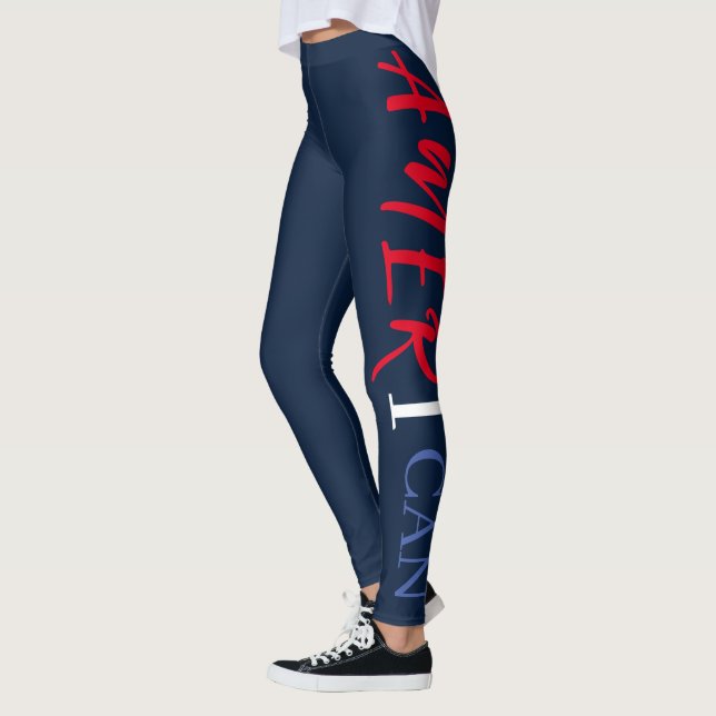 Leggings Marine Rouge Blanc Bleu Noir Femme Afrique Amériqu (Gauche)
