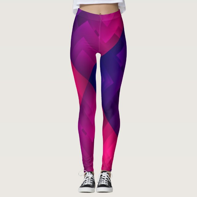 Leggings Maroon couleur géométrique design simple (Devant)