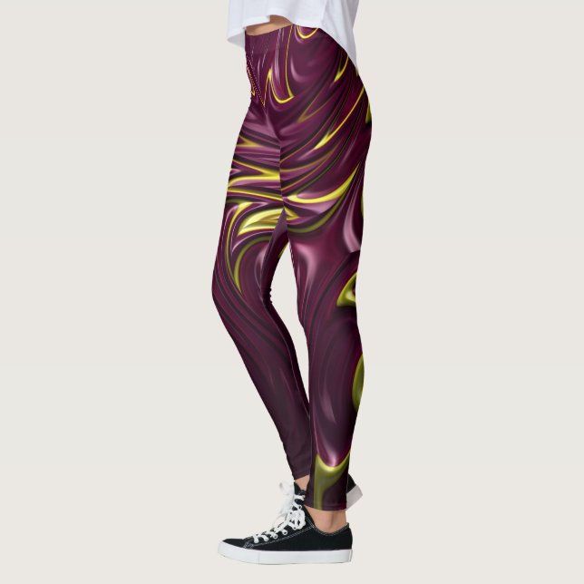 Leggings ~ maroon gold ~ Original (Left)