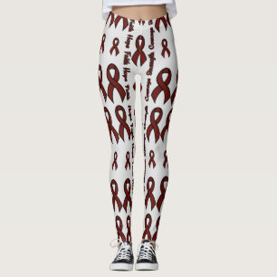Leggings Maroon Hope Faith Force Courage...APS