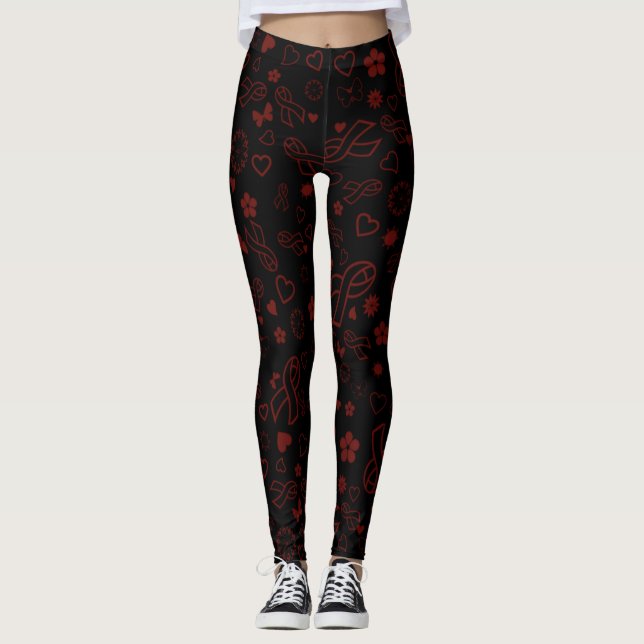Leggings Maroon Ribbons Multi...APS (Devant)