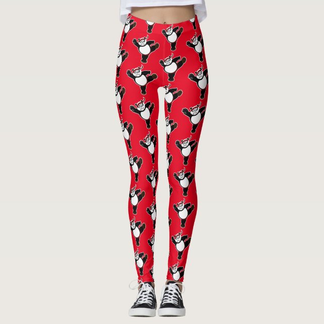 Leggings Martial Arts Panda - Rouge (Devant)