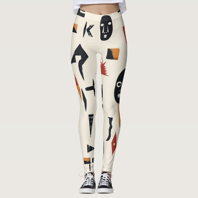 Leggings Masque africain (Devant)