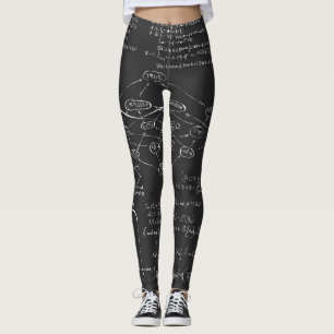 Leggings mathématiques gribouillages noir et blanc