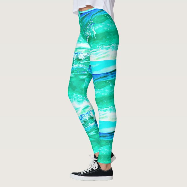 Leggings Maui ondule Thunder_Cove bleu/vert (Gauche)